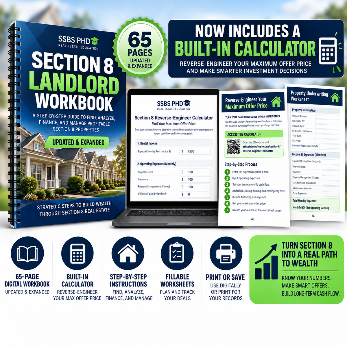 SSBS become a Section 8 Landlord Fillable Workbook with calculator