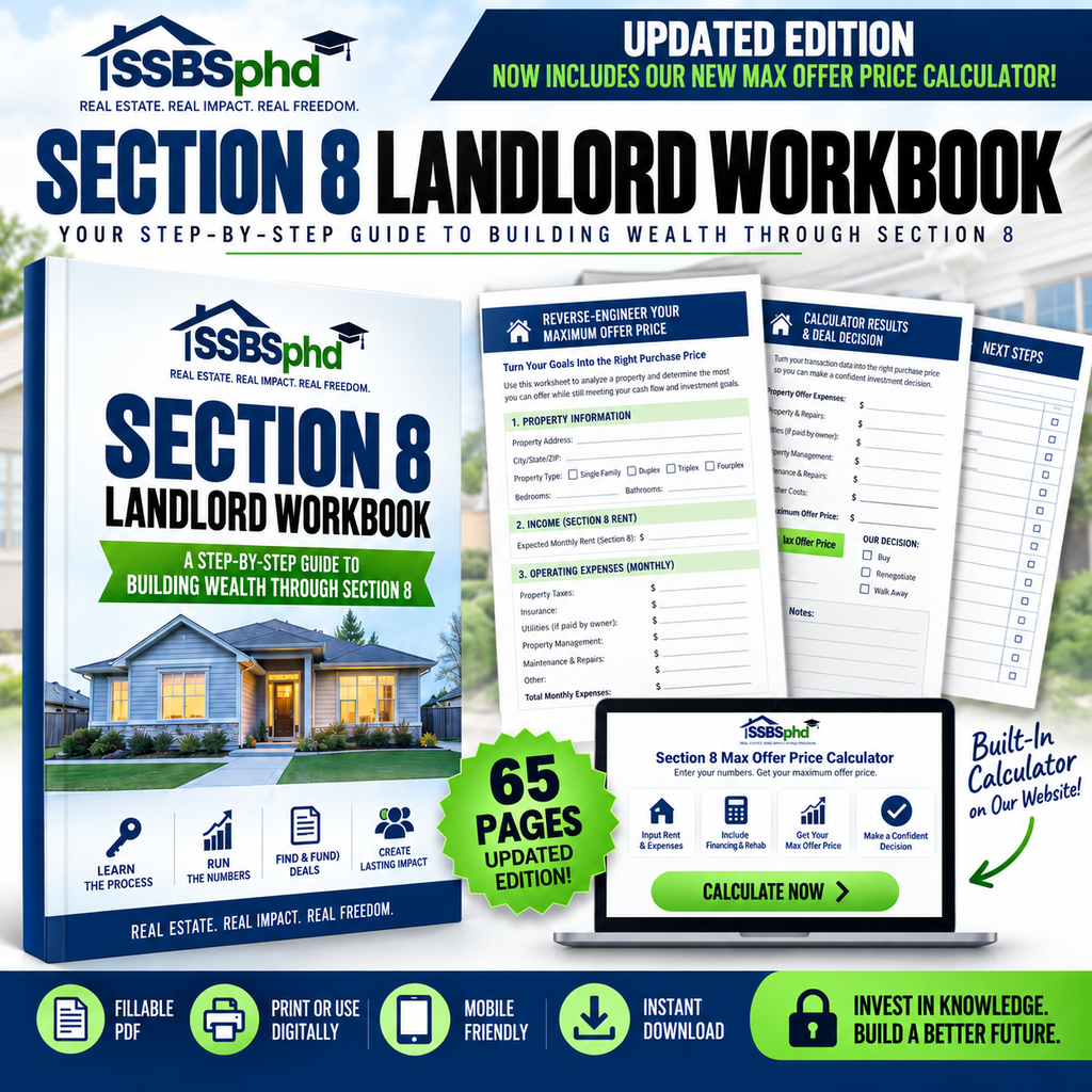 SSBS become a Section 8 Landlord Fillable Workbook with calculator