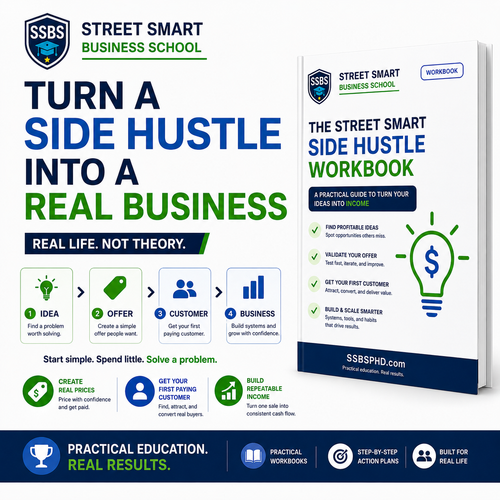 Digital product The Street Smart Side Hustle Workbook — From Zero to First Customer